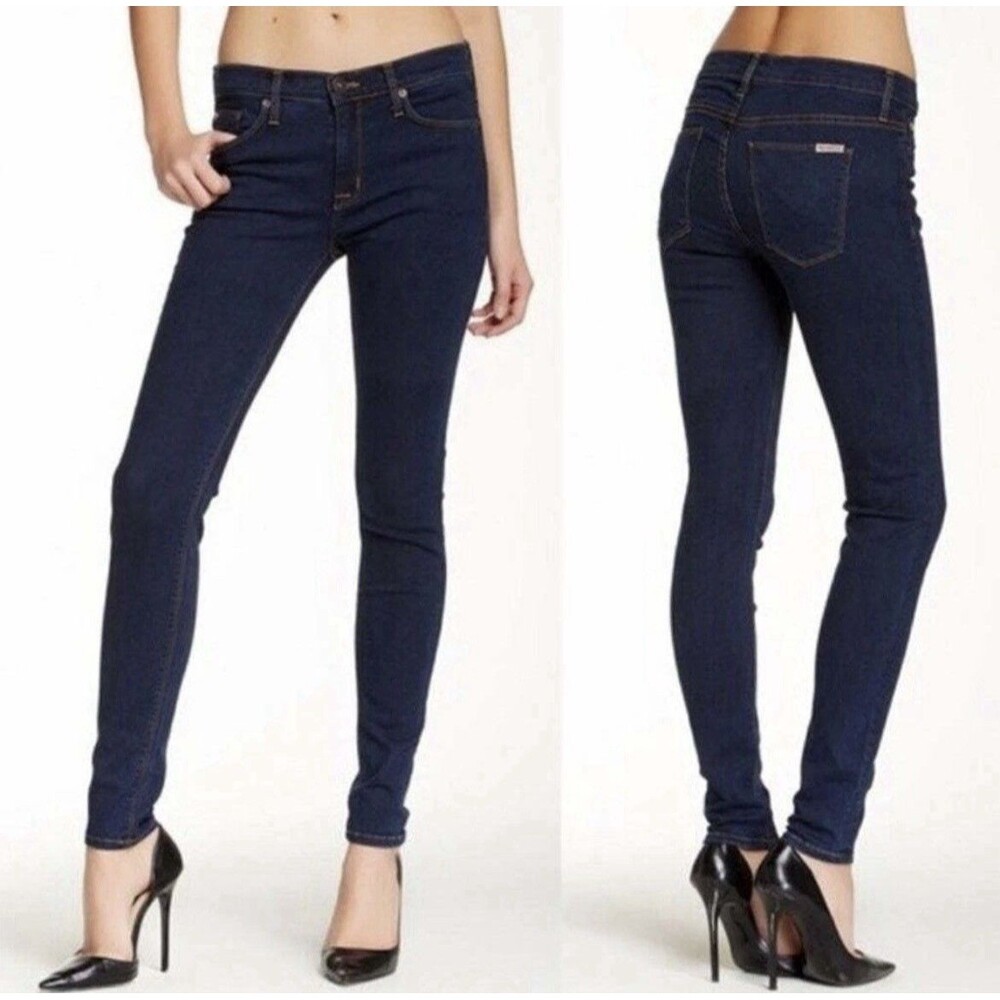 HUDSON Women's Nico Mid Rise Super Skinny Jean Che Dark Indigo Wash 28 WM4017DIV